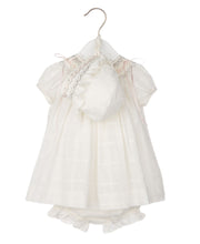 Load image into Gallery viewer, Plumetti Plaid Bishop &amp; Bonnet - Ivory
