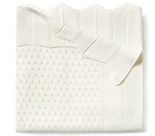 Pointelle Blanket - White