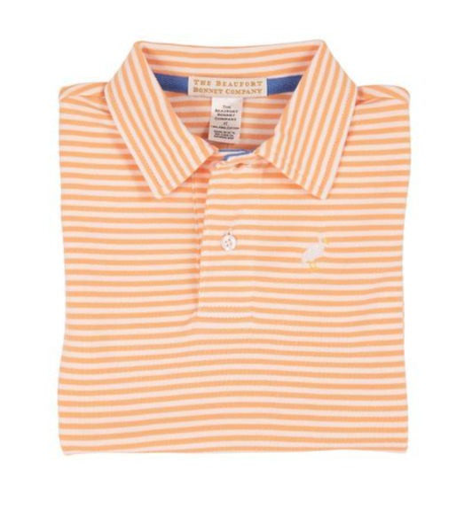 Prim & Proper Polo - Seashore Sherbert With Multicolor Stork