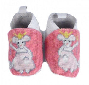 Princess Mouse Needlepoint Baby Bootie