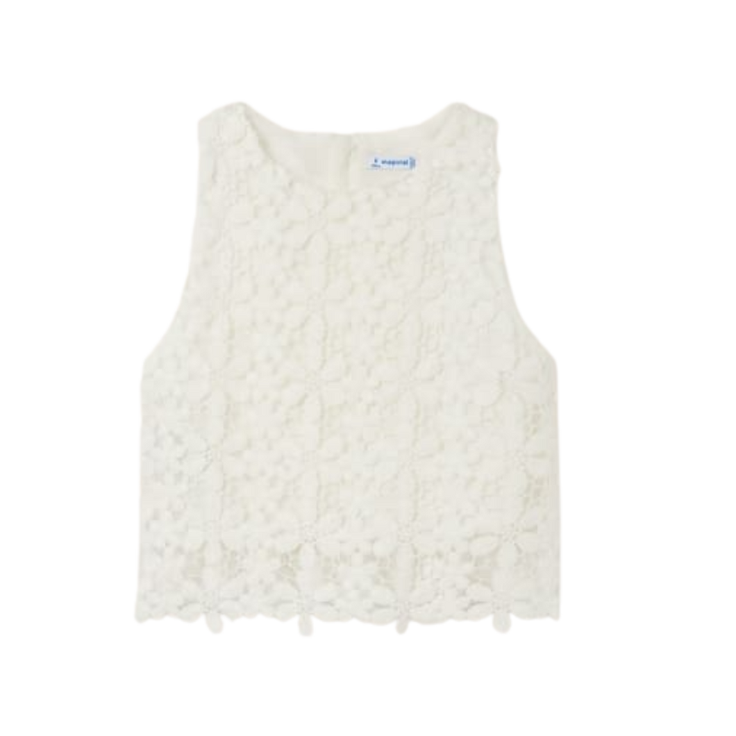 White Lace Guipure Top