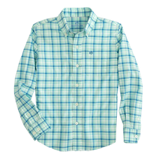 Load image into Gallery viewer, Baltic Teal Skipjack Palermo Plaid Button Down Sport Shirt
