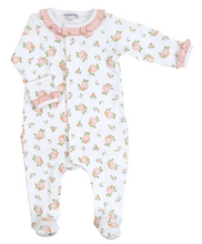 Load image into Gallery viewer, Pink Pumpkins Printed Ruffle Footie
