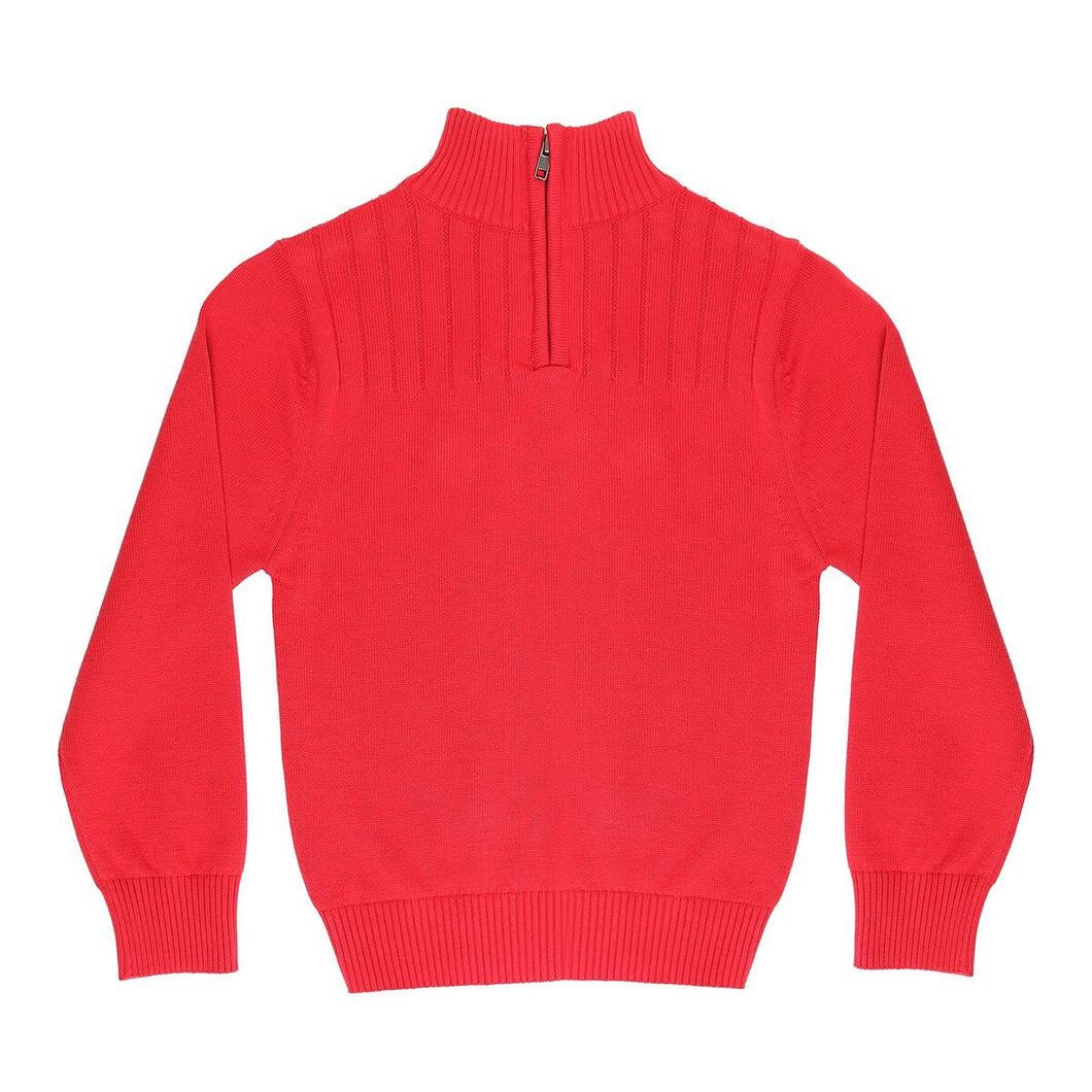 Quarter Zip Sweater - Red