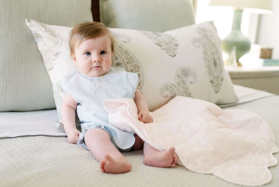 Pink satin baby sales blanket