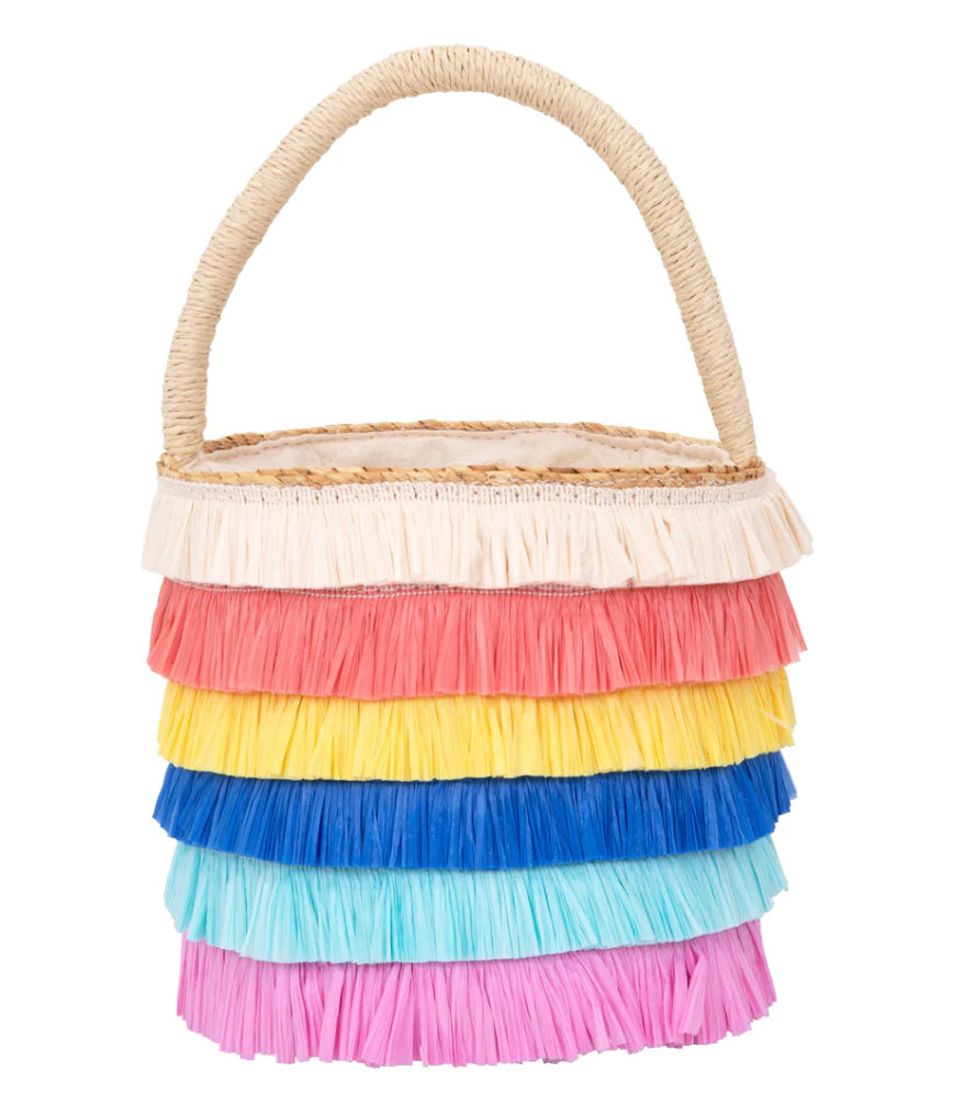 Raffia Fringed Woven Straw Bag