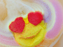 Load image into Gallery viewer, Fun &amp; Fruity Rainbow Emoji Bath Bomb
