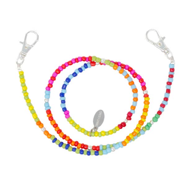 Rainbow Bead Kids Face Mask Chain