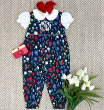 Load image into Gallery viewer, Rebecca's Romper Pima - Berry Vintage Blooms
