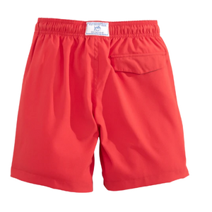 Red Solid Swim Trunk