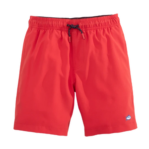 Red Solid Swim Trunk