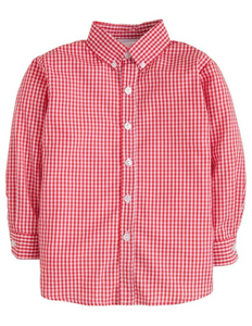 Red Gingham Button Down Shirt