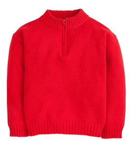 Red Quarter Zip Sweater