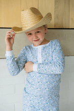 Load image into Gallery viewer, Rodeo Pajama Set with Henley Top
