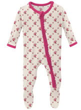 Load image into Gallery viewer, Rose Trellis Muffin Ruffle Footie With Zipper
