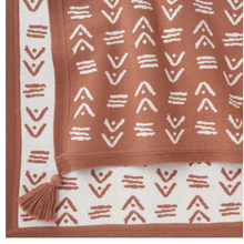 Load image into Gallery viewer, Mudcloth Print Blanket - Rust
