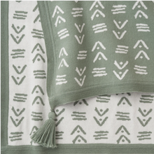 Load image into Gallery viewer, Mudcloth Print Blanket - Green
