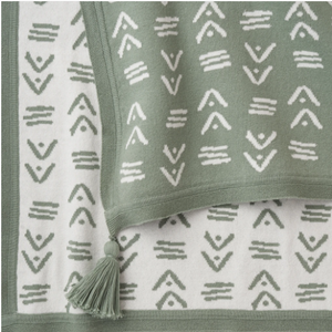 Mudcloth Print Blanket - Green