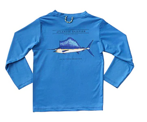 Marina Blue Sailfish Long Sleeve Performance Tee