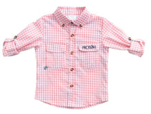 Load image into Gallery viewer, Salmon Windowpane Vented Shirt
