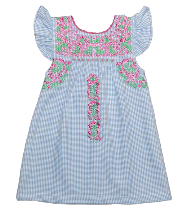 San Saba Ruffle Flutter Sleeve Dress