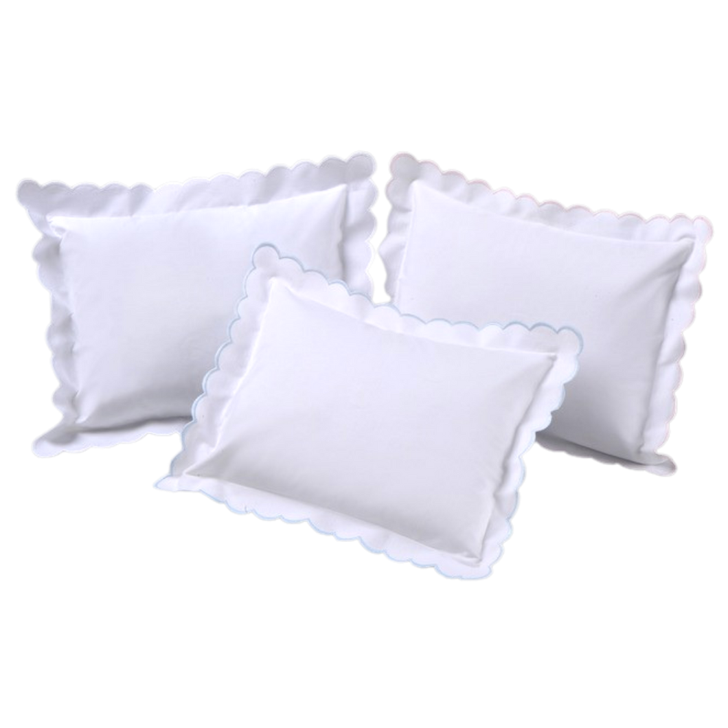 Scalloped Monogram Pillow Case With Insert