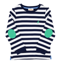 Load image into Gallery viewer, Scott Stadium Shirt - Nantucket Navy And Kiawah Kelly Green Stripe
