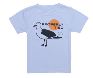 Seagull Short Sleeve Performance Tee Shirt - Light Blue