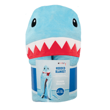 Load image into Gallery viewer, Shark Hooded Plush Blanket
