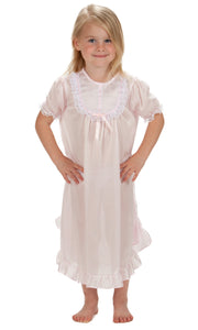 Laura Dare Short Sleeve Tricot Nightgown - Pink