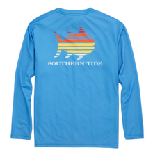 Load image into Gallery viewer, Malibu Blue Long Sleeve Skipjack Sunset Performane T-Shirt
