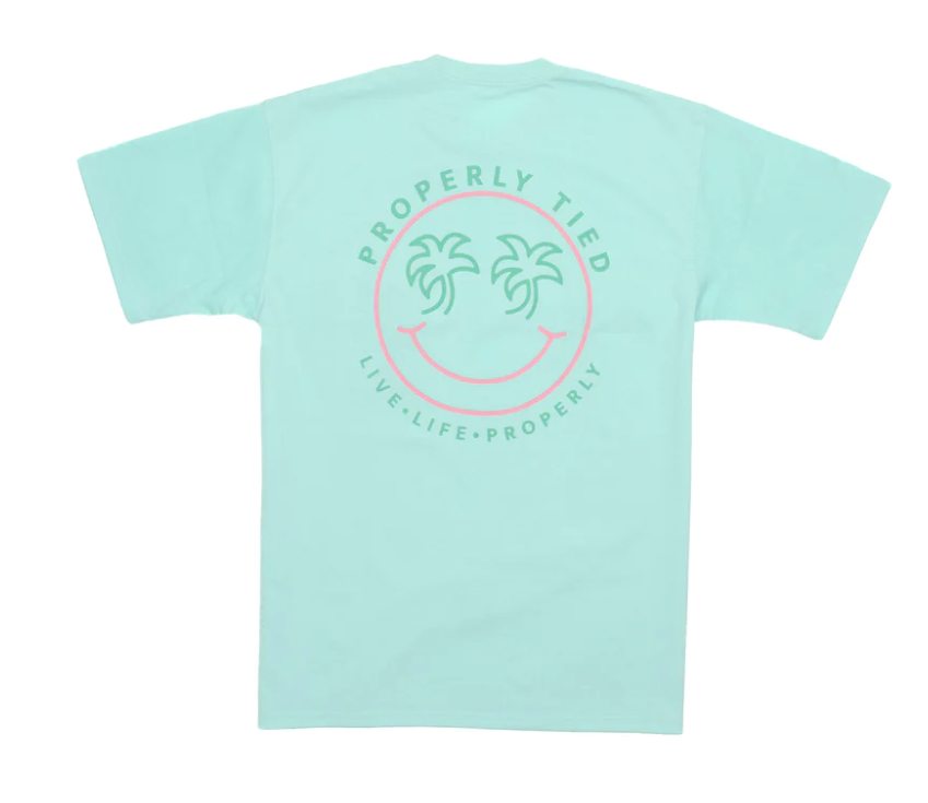 Smiley SS Tee Shirt - Seafoam