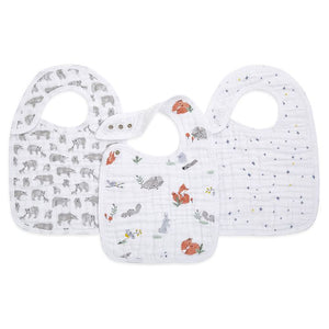 Classic Snap Bibs 3 Pack - Naturally