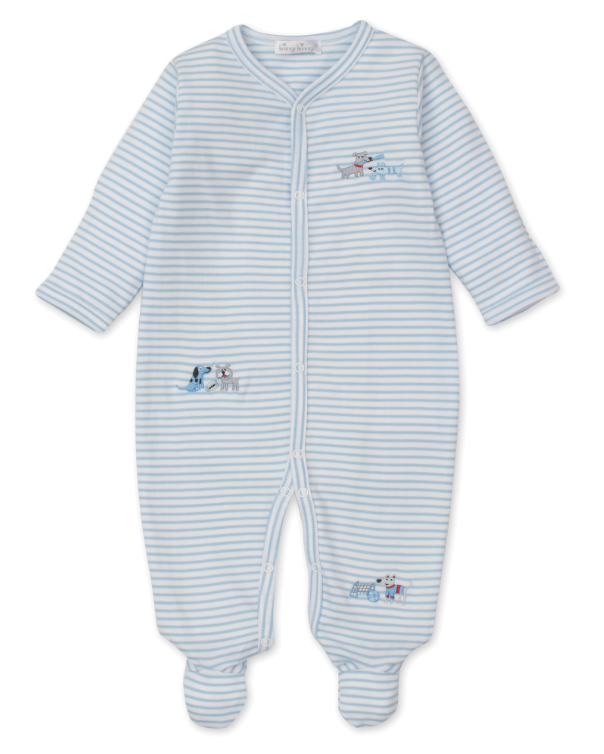 Sporty Pups Stripe Footie - Blue