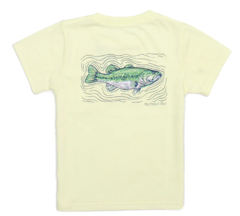 Spotted Bass Short Sleeve Tee Shirt - Light Yellow