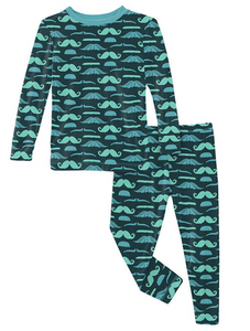 Pine Moustaches Long Sleeve Pajama Set