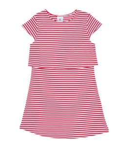 Stripe Dress with Back Opening