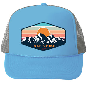 Take A Hike Trucker Cap - Light Blue