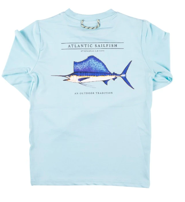 Tanager Turquoise Sailfish Long Sleeve Performance Tee