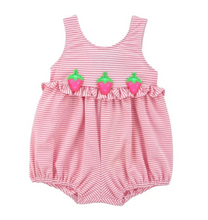 Load image into Gallery viewer, Strawberries And Stripes Seersucker Bubble Swimsuit
