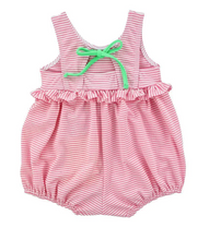 Load image into Gallery viewer, Strawberries And Stripes Seersucker Bubble Swimsuit
