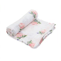 Cotton Muslin Swaddle - Watercolor Roses