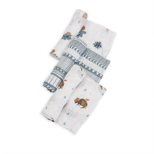 Cotton Muslin Swaddles 3 Pack - Bison