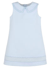 Load image into Gallery viewer, Blue Pique A-Line Dress With Scallop Insert
