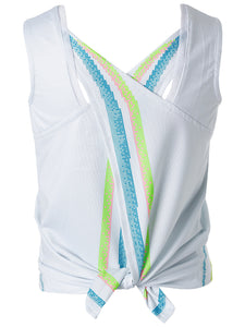 Square Tie Back Tank - Turquoise