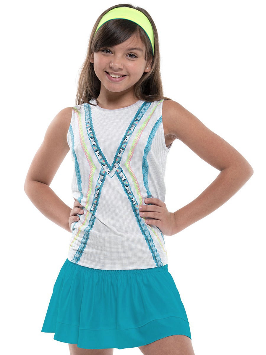 Square Tie Back Tank - Turquoise