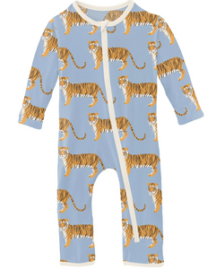 Tiger Print Coverall with Zipper