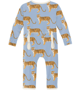 Tiger Print Coverall with Zipper