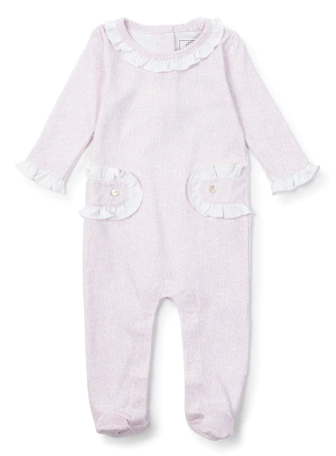 Lucy Romper - Pink Tiny Vine