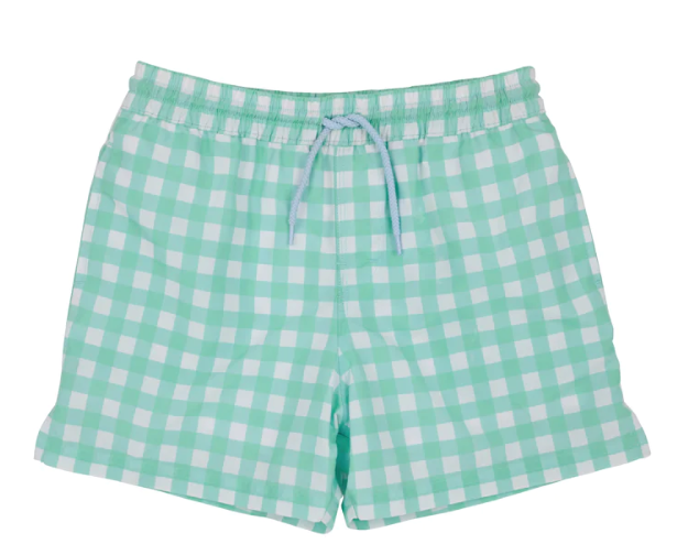 Tortola Swim Trunks - Sea Island Seafoam Green Gingham